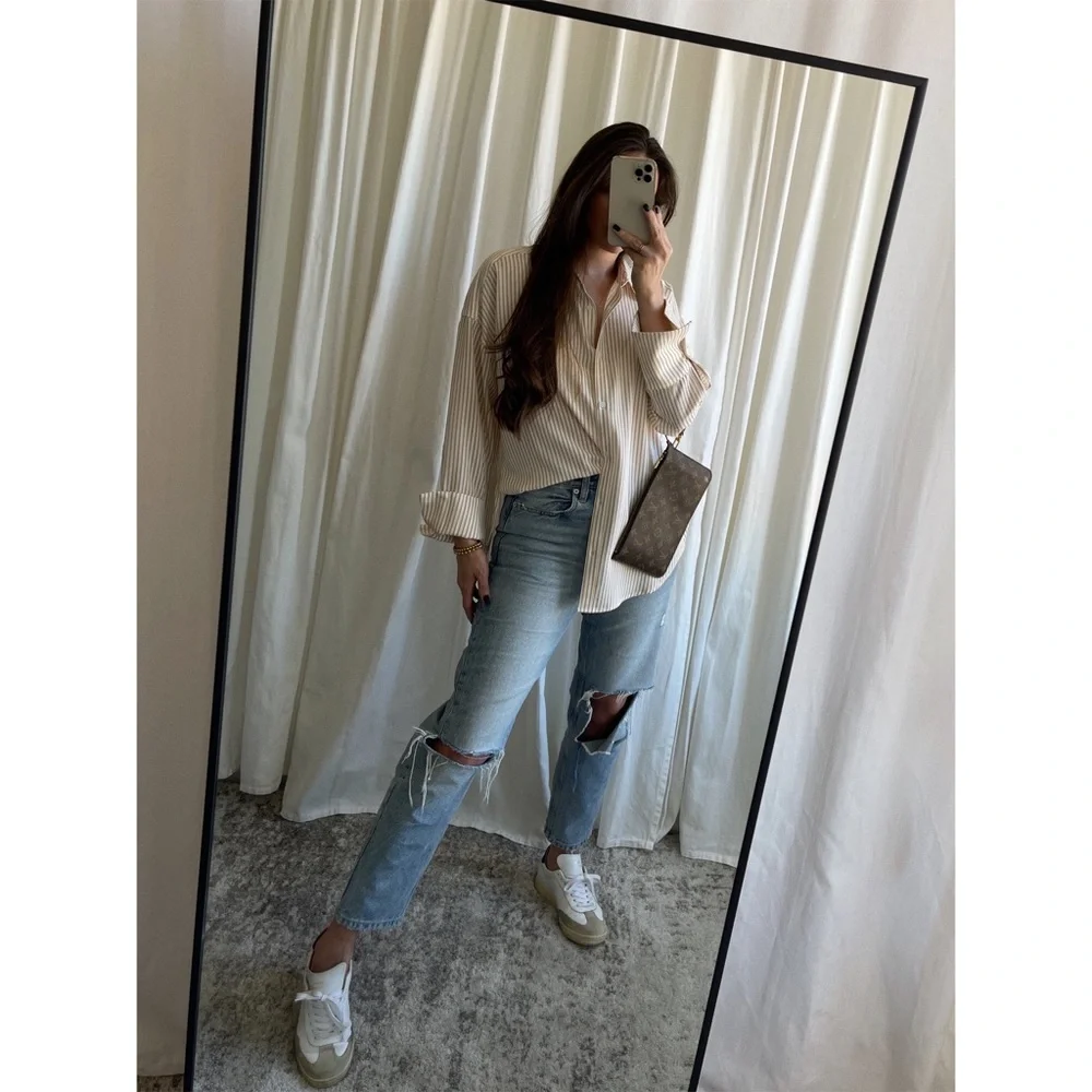 ELISE SHIRT — In Beige/White - Picture 10 of 10